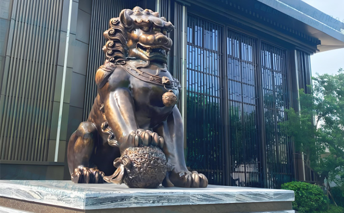定制銅天安門(mén)獅子雕塑，致敬中華文化