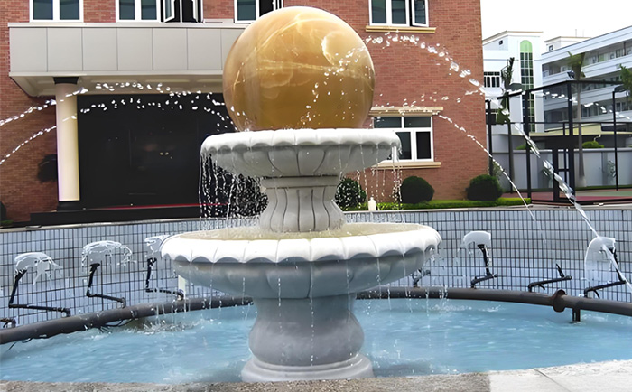 會(huì)轉(zhuǎn)動(dòng)的石雕風(fēng)水球噴泉--夏日清涼新寵！