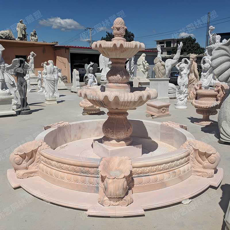 石雕噴泉，雙層景觀噴泉