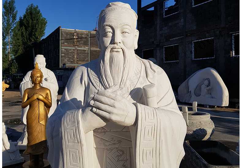 石雕孔子像，大理石孔子像，漢白玉孔子像