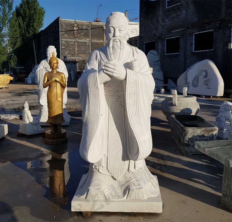 石雕孔子像，大理石孔子像，校園孔子雕像