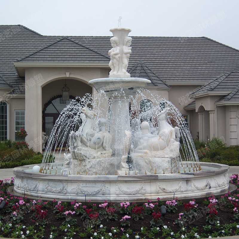 石雕噴泉，大理石噴泉，人物石雕噴泉