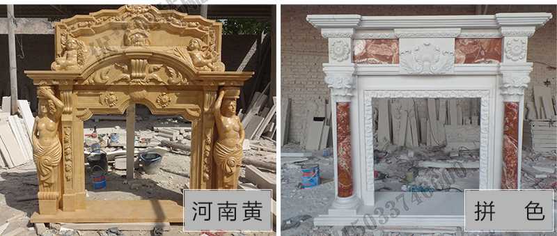 石雕壁爐架款式，定制石雕壁爐架，石雕壁爐架廠家