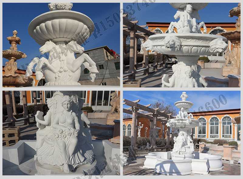 大理石噴泉，歐式人物動物噴泉，室外景觀噴泉定制