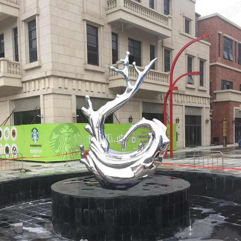 不銹鋼水花雕塑，不銹鋼雕塑廠家