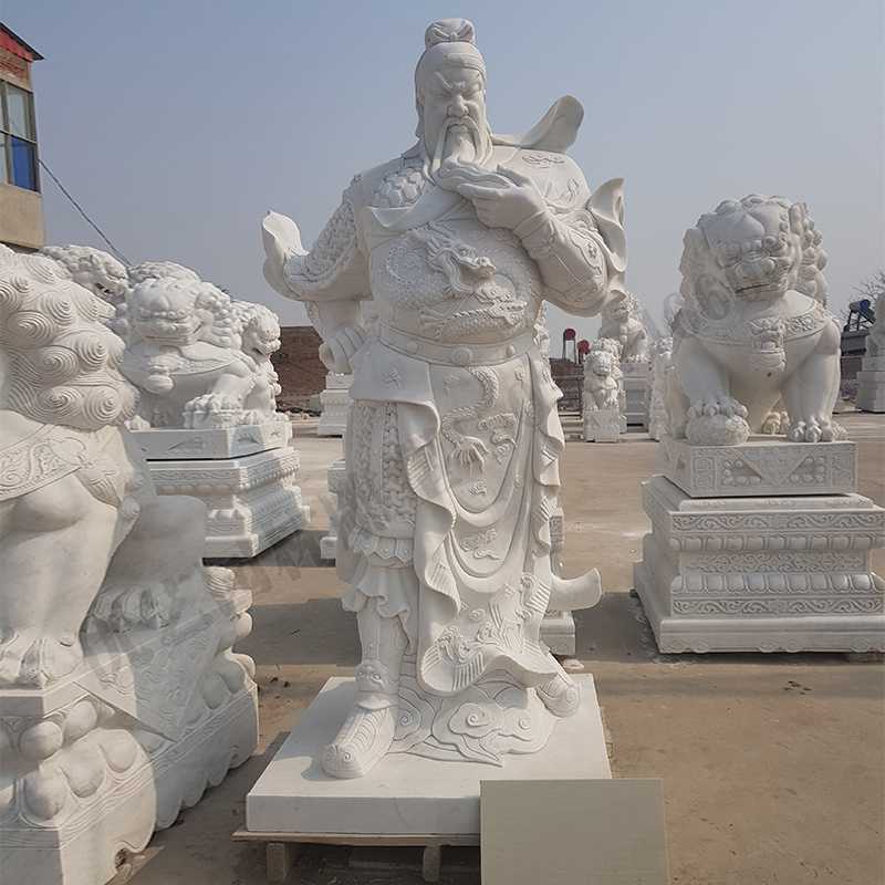 漢白玉關(guān)公像，石雕關(guān)公像，大理石關(guān)公雕像，關(guān)羽雕像，河北石雕關(guān)公廠家.jpg