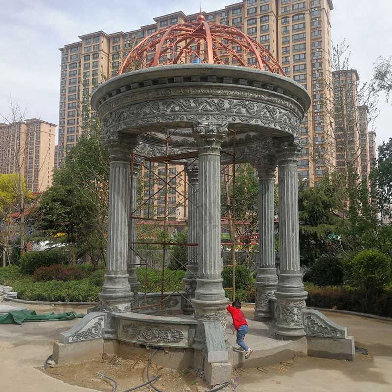 小區(qū)景觀涼亭，大理石亭子安裝