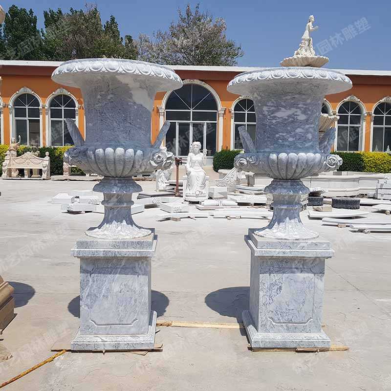 大理石花盆，石雕花盆