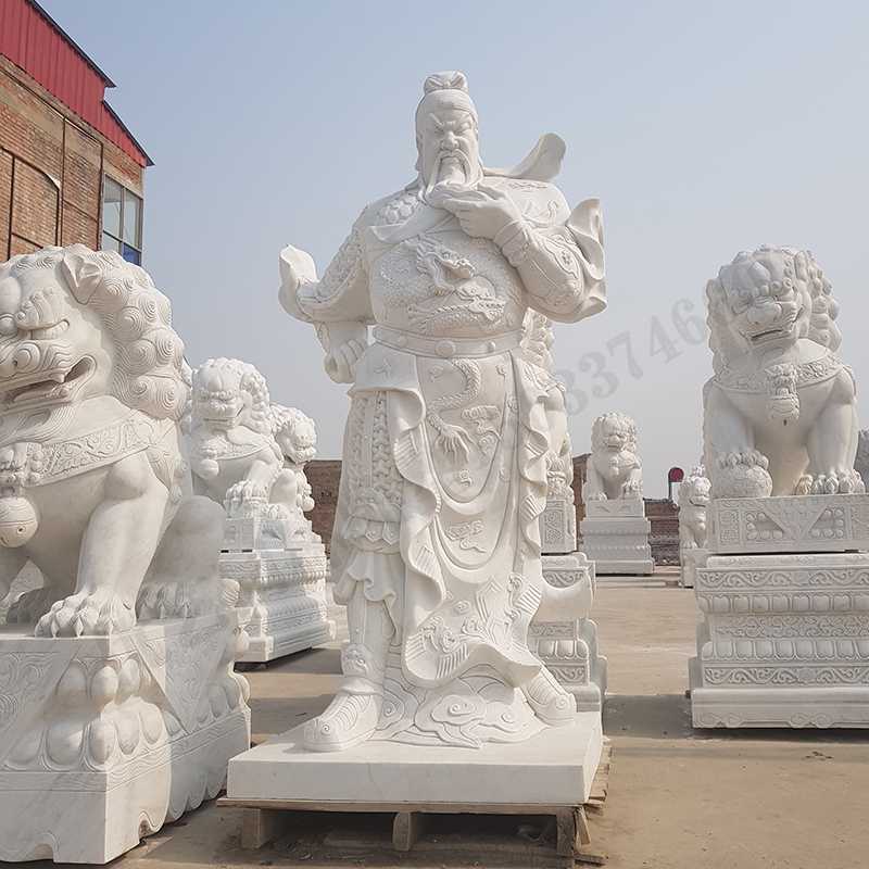 漢白玉關(guān)公像，石雕關(guān)公像，大理石關(guān)公雕像，關(guān)羽雕像，河北石雕關(guān)公廠家2.jpg